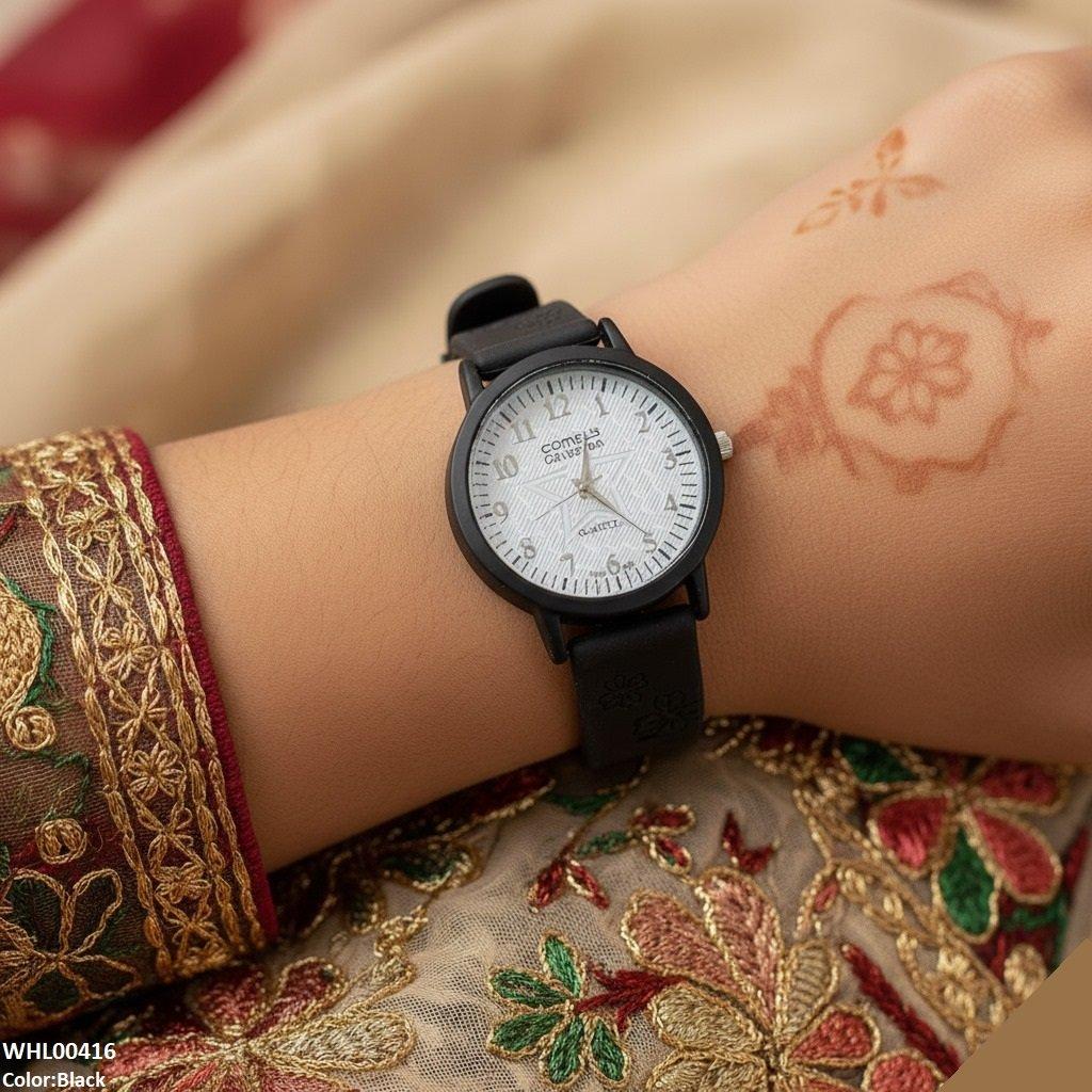 WHL00416 IWA Star White Dial Rubber Strap Women's Watch - WHL