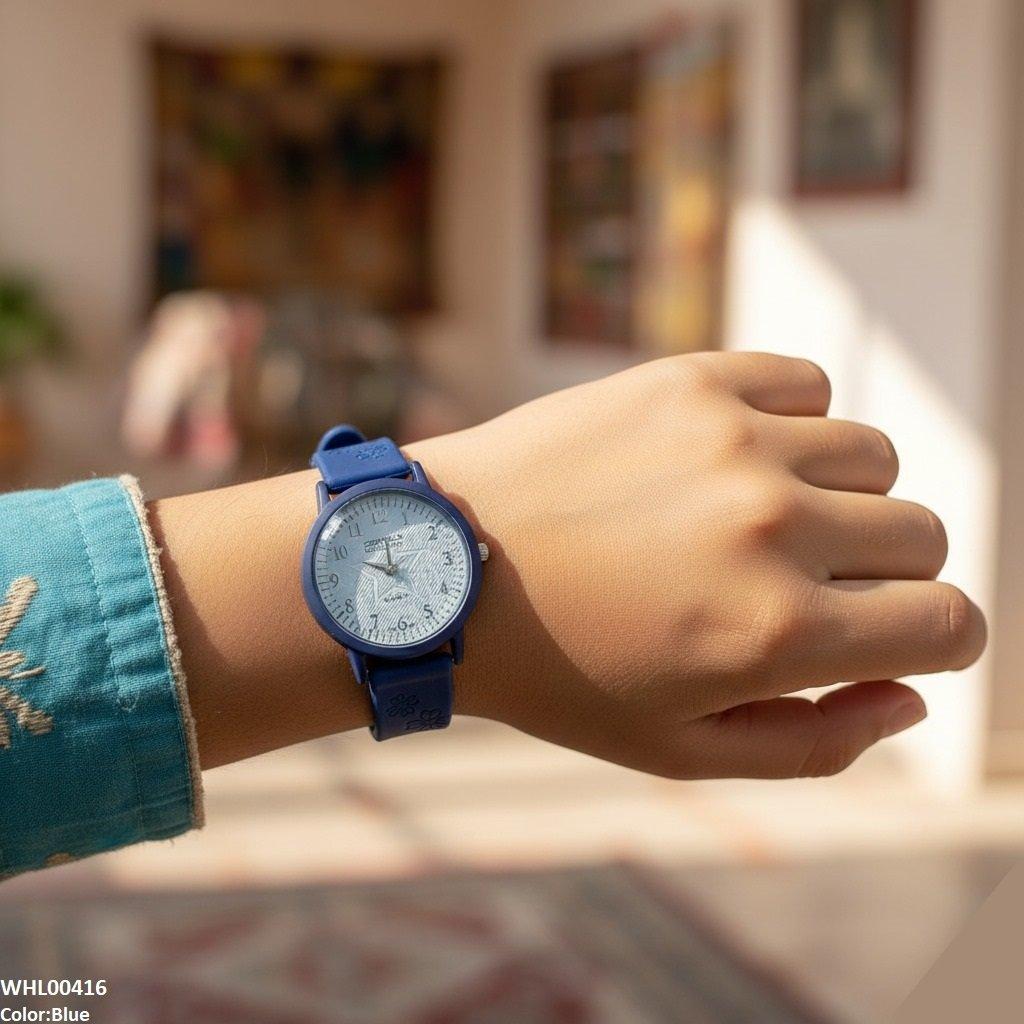 WHL00416 IWA Star White Dial Rubber Strap Women's Watch - WHL