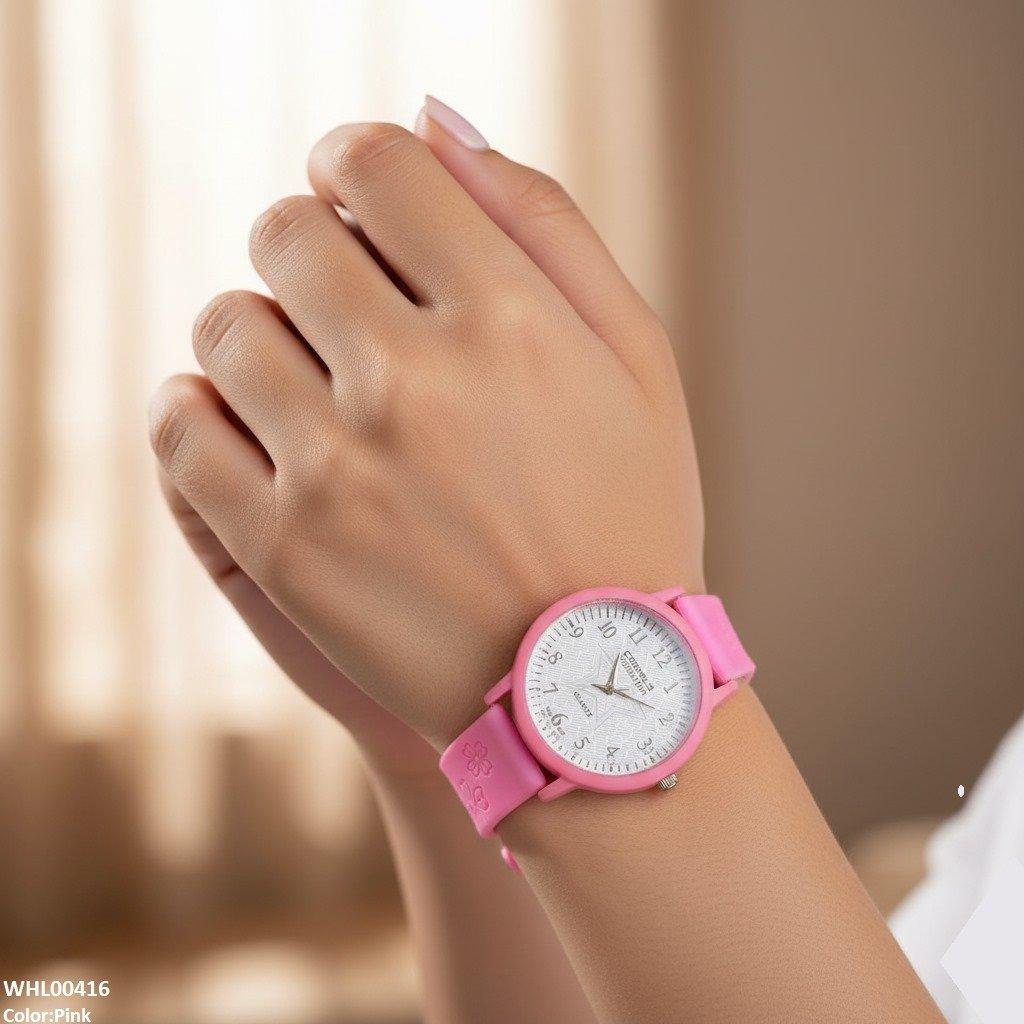 WHL00416 IWA Star White Dial Rubber Strap Women's Watch - WHL