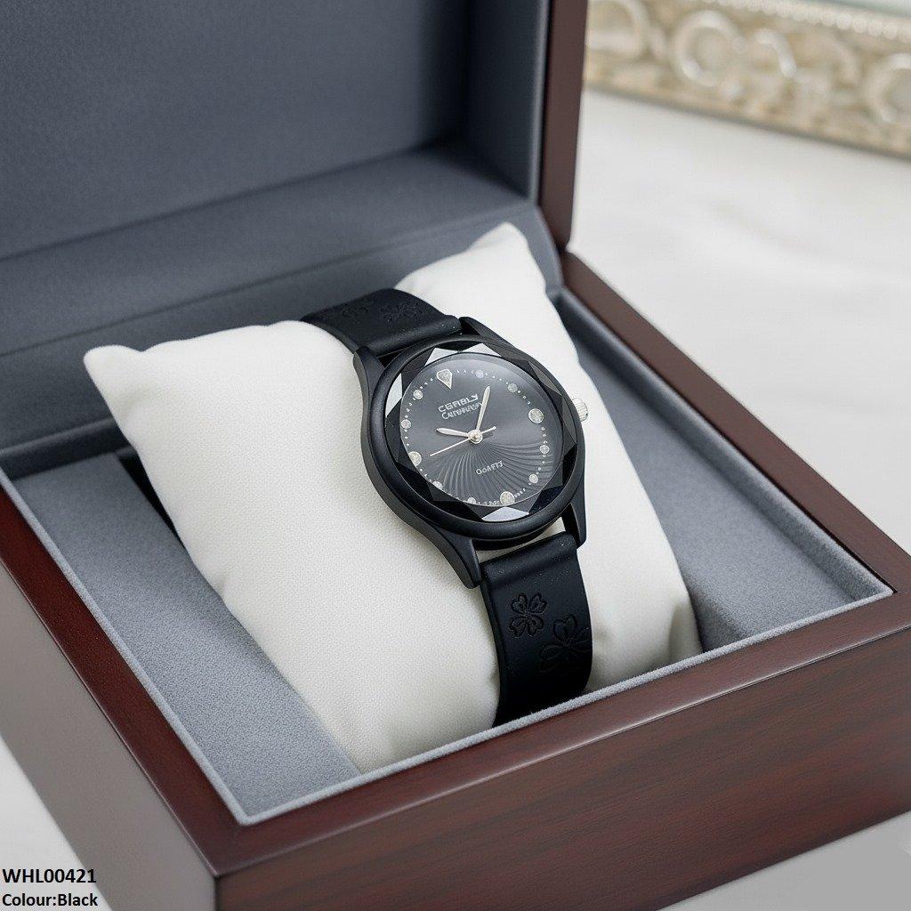 WHL00421 IWA Stone Dial Rubber Strap Women's Watch - WHL