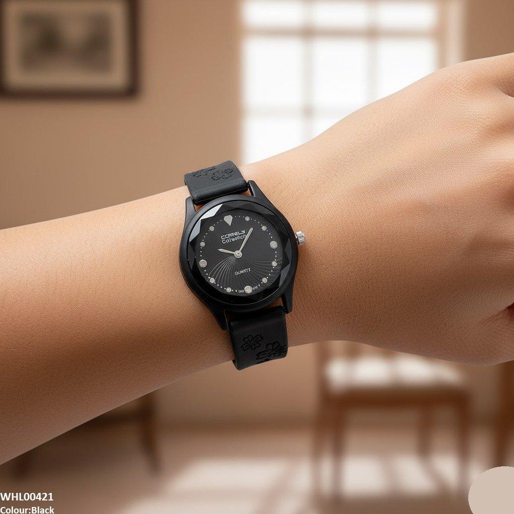 WHL00421 IWA Stone Dial Rubber Strap Women's Watch - WHL