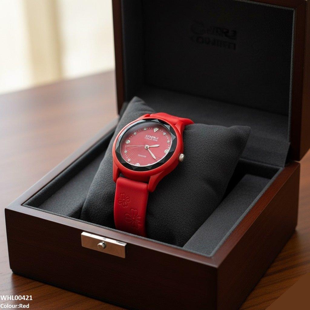 WHL00421 IWA Stone Dial Rubber Strap Women's Watch - WHL