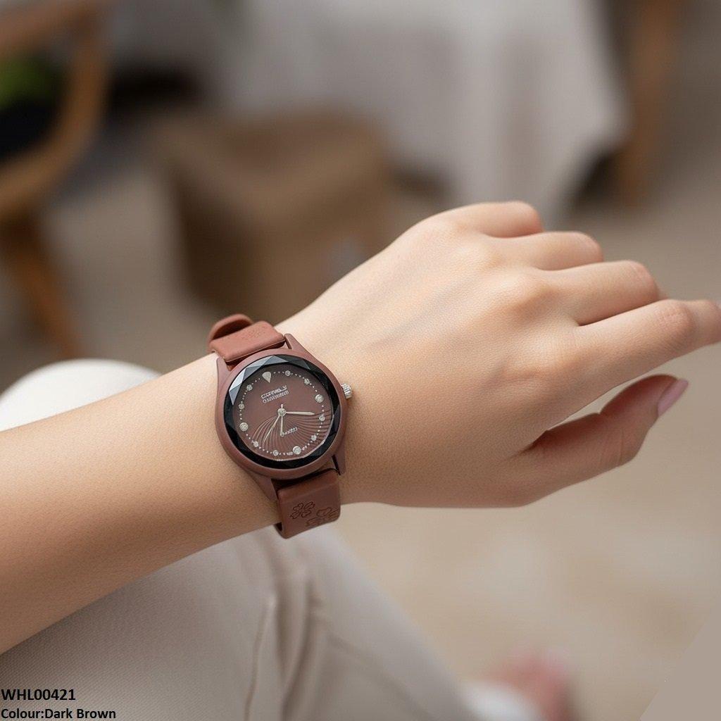 WHL00421 IWA Stone Dial Rubber Strap Women's Watch - WHL