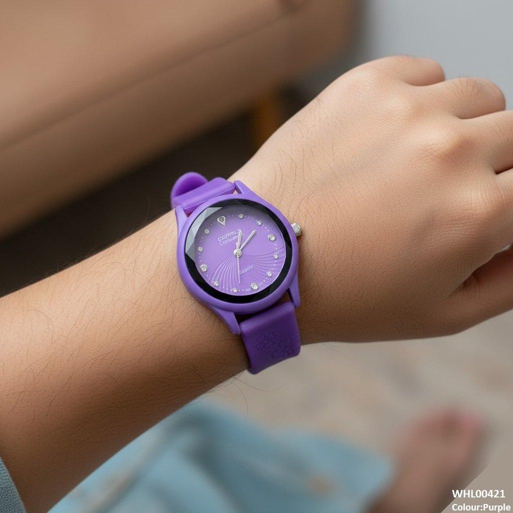 WHL00421 IWA Stone Dial Rubber Strap Women's Watch - WHL