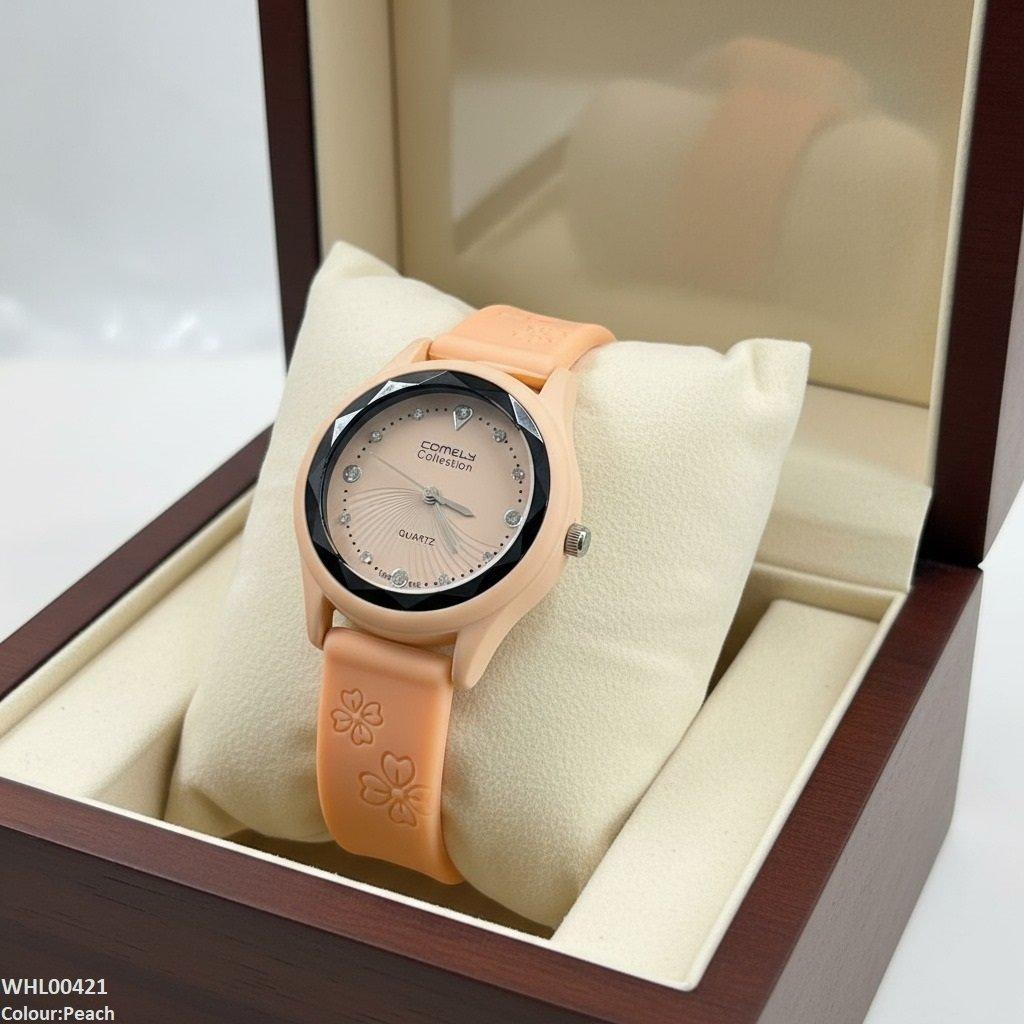 WHL00421 IWA Stone Dial Rubber Strap Women's Watch - WHL