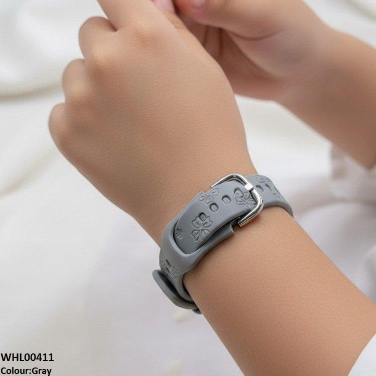 WHL00411 IWA Round Flower Dial Rubber Strap Women's Watch - WHL