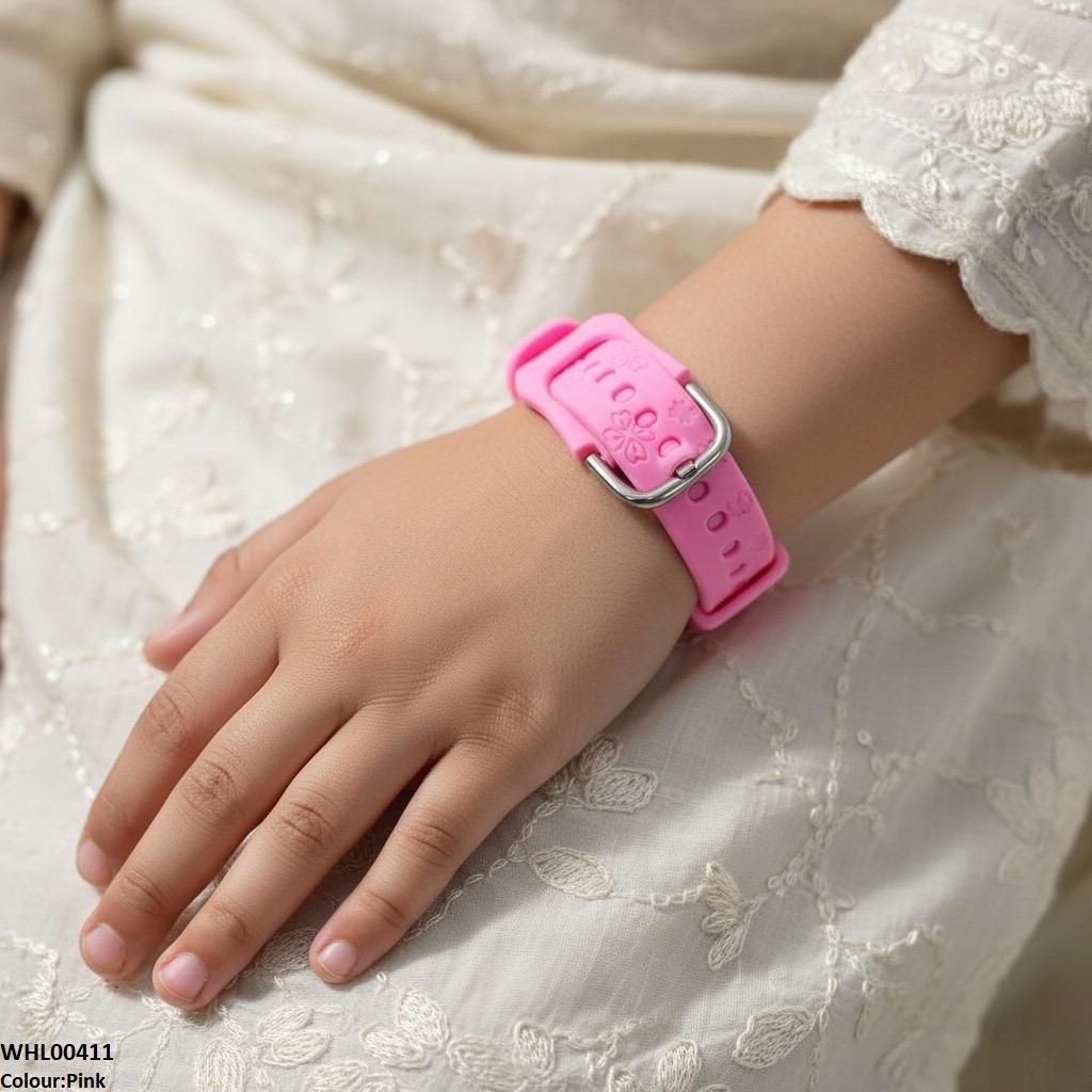 WHL00411 IWA Round Flower Dial Rubber Strap Women's Watch - WHL