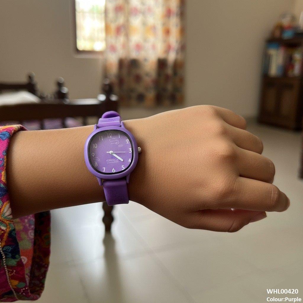 WHL00420 IWA Round Flower Rubber Strap Women's Watch - WHL