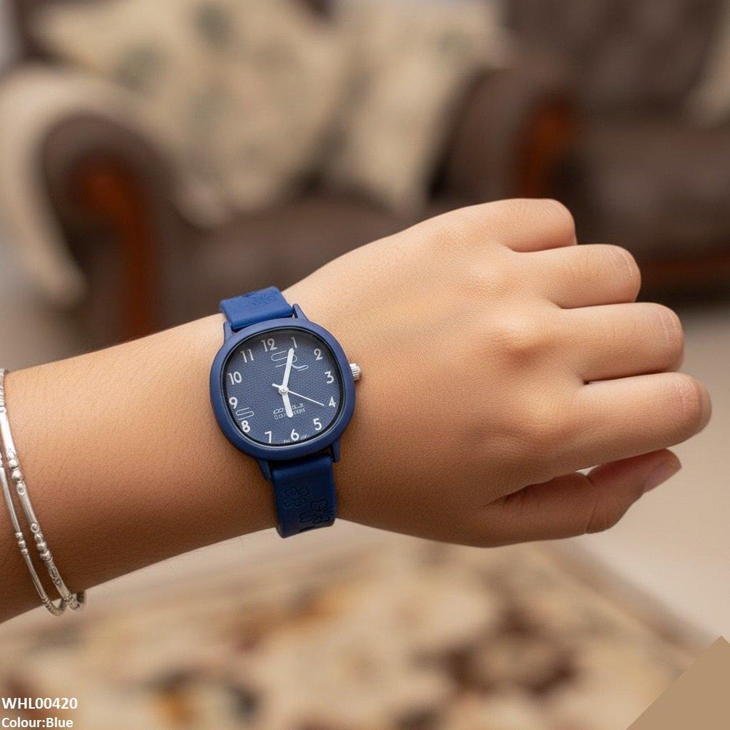 WHL00420 IWA Round Flower Rubber Strap Women's Watch - WHL
