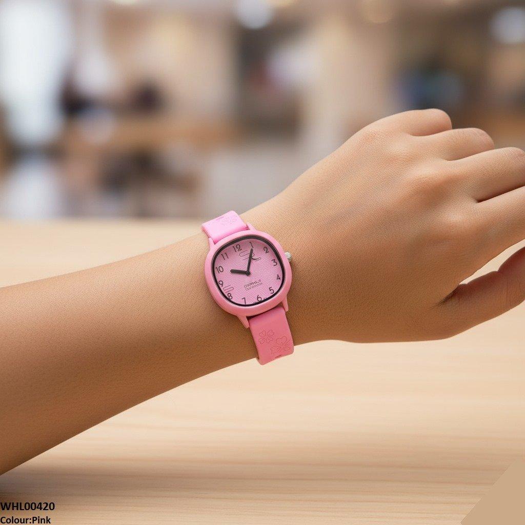 WHL00420 IWA Round Flower Rubber Strap Women's Watch - WHL