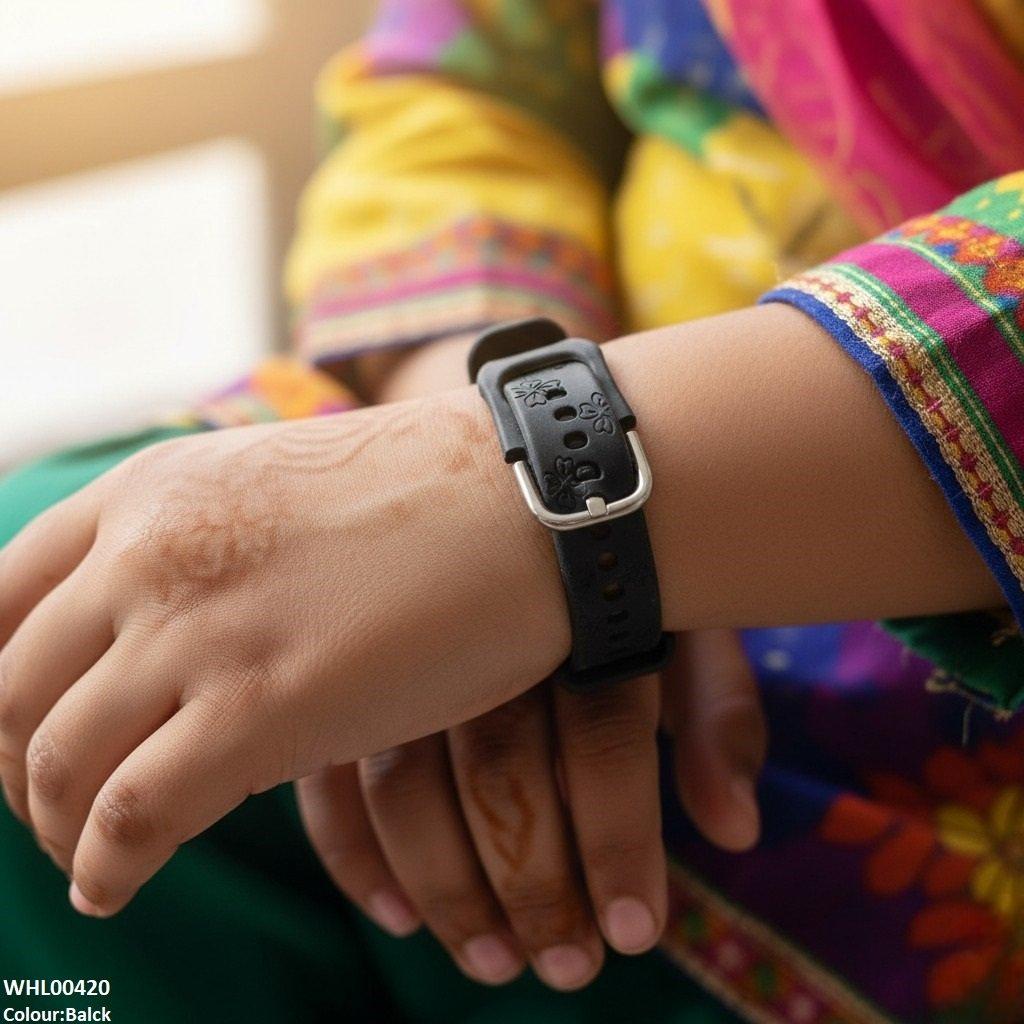 WHL00420 IWA Round Flower Rubber Strap Women's Watch - WHL