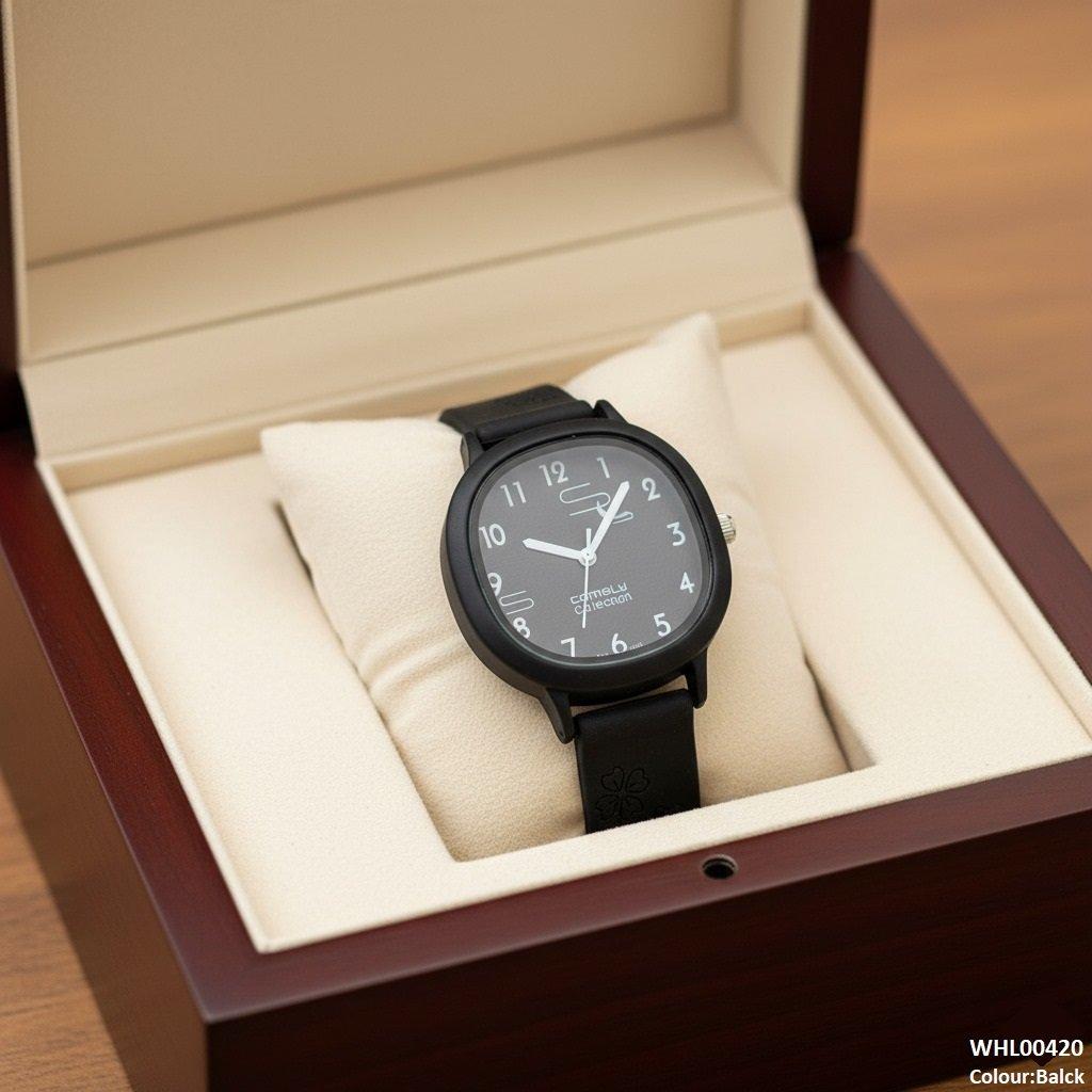 WHL00420 IWA Round Flower Rubber Strap Women's Watch - WHL