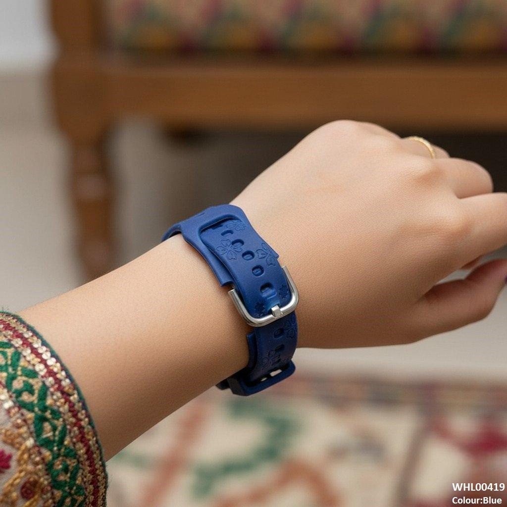 WHL00419  IWA Round Leaf Dial Rubber Strap Women's Watch - WHL