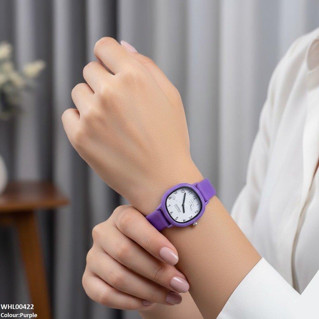 WHL00422 IWA Round Flower Rubber Strap Women's Watch - WHL