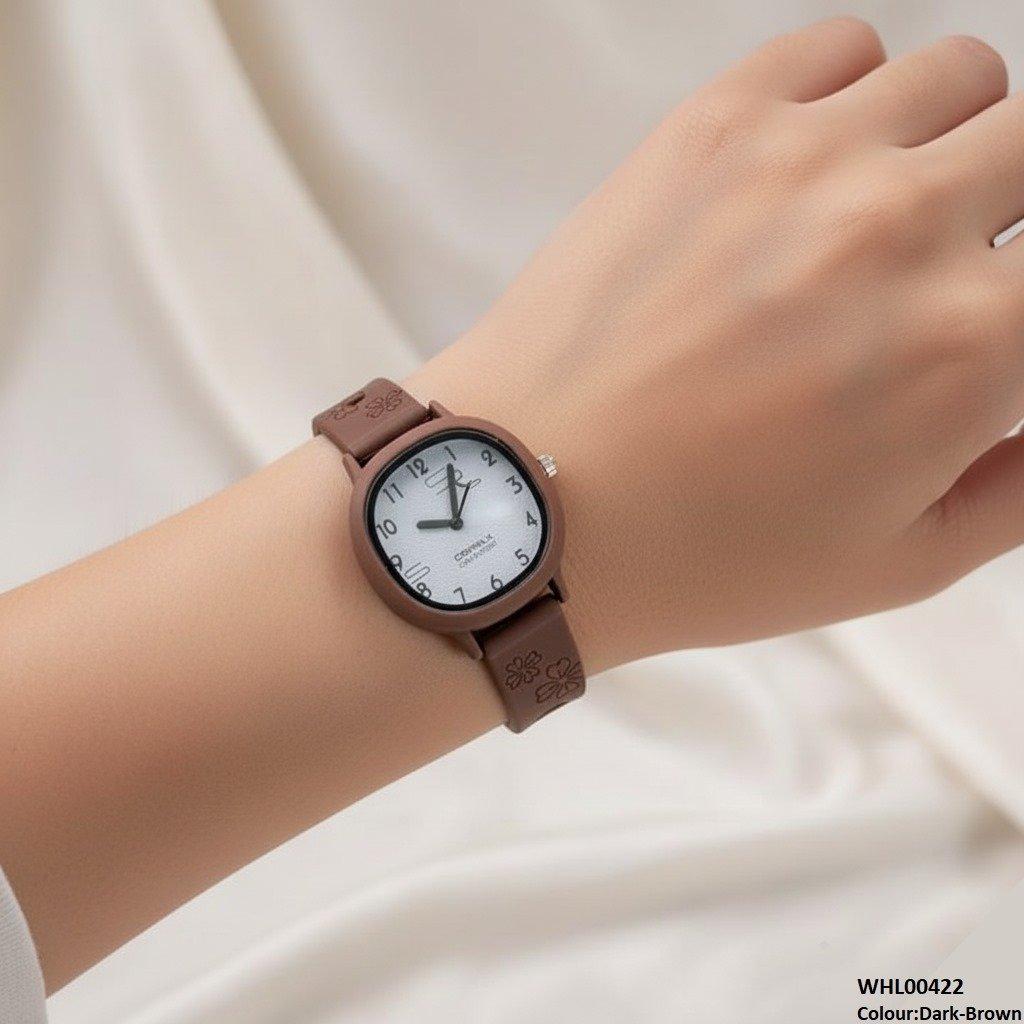 WHL00422 IWA Round Flower Rubber Strap Women's Watch - WHL