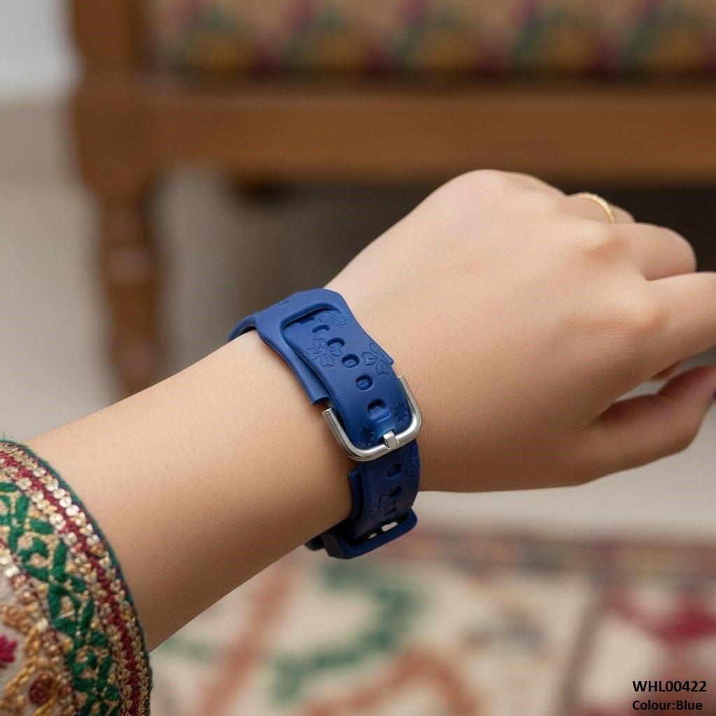 WHL00422 IWA Round Flower Rubber Strap Women's Watch - WHL