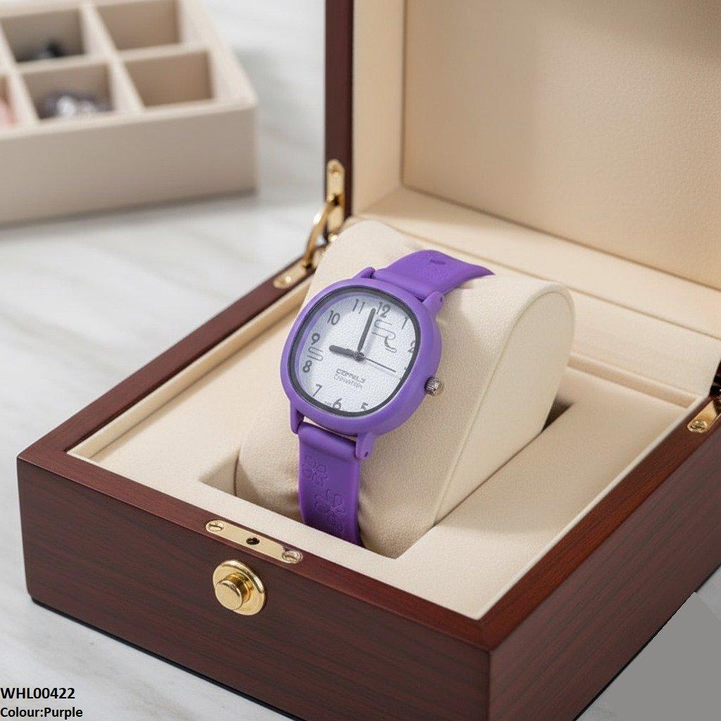 WHL00422 IWA Round Flower Rubber Strap Women's Watch - WHL