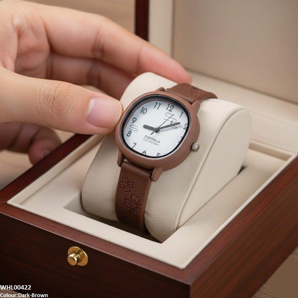 WHL00422 IWA Round Flower Rubber Strap Women's Watch - WHL