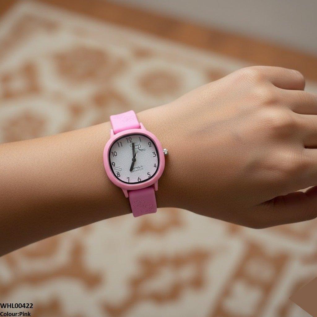 WHL00422 IWA Round Flower Rubber Strap Women's Watch - WHL