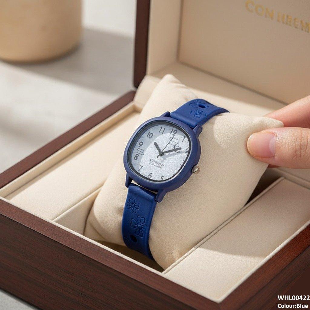 WHL00422 IWA Round Flower Rubber Strap Women's Watch - WHL