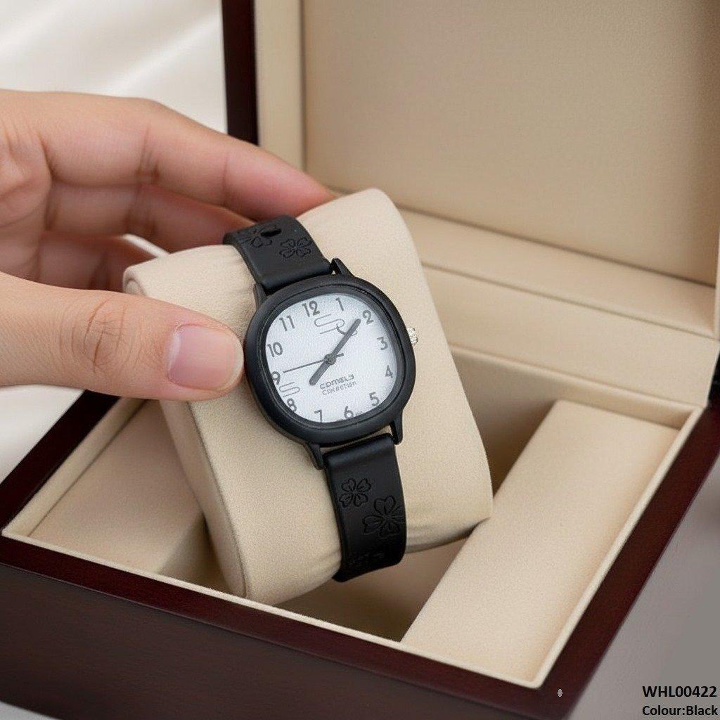 WHL00422 IWA Round Flower Rubber Strap Women's Watch - WHL