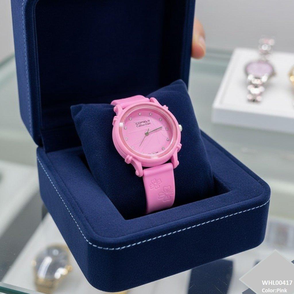 WHL00417  IWA Round Leaf Dial Rubber Strap Women's Watch - WHL