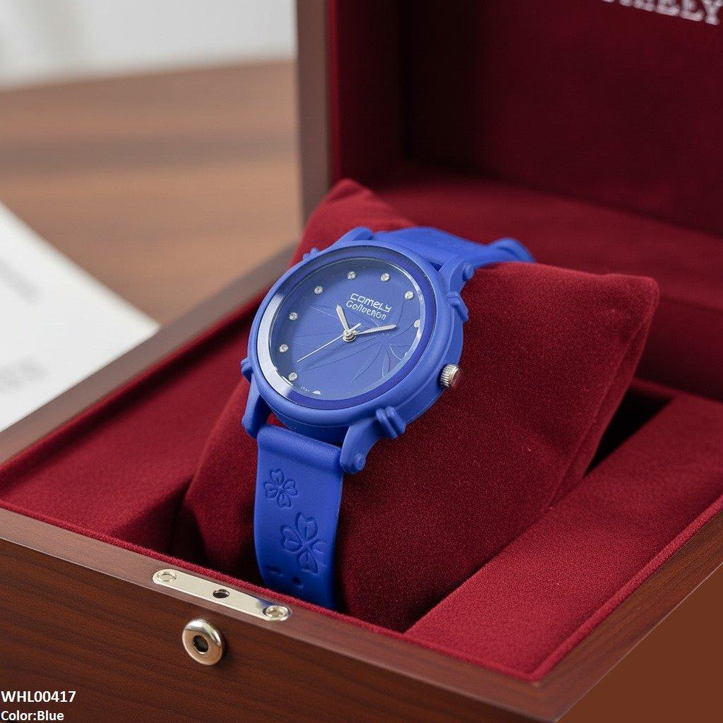 WHL00417  IWA Round Leaf Dial Rubber Strap Women's Watch - WHL