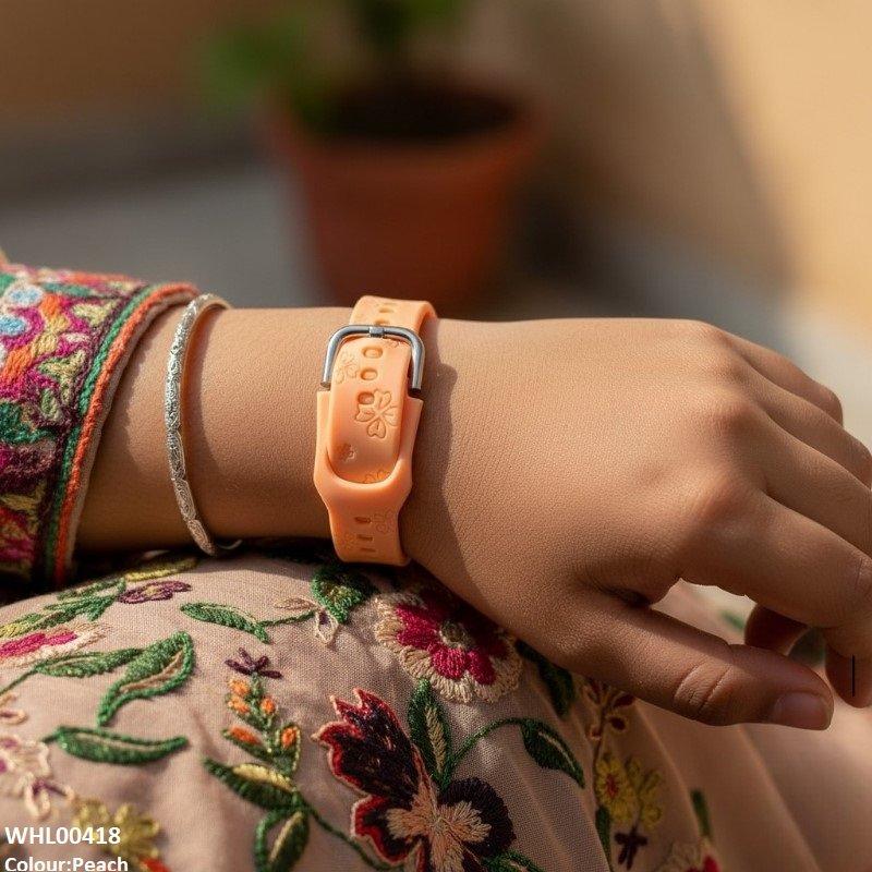 WHL00418 IWA Flower Rubber Strap Women's Watch - WHL