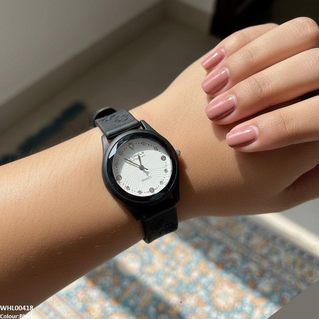WHL00418 IWA Flower Rubber Strap Women's Watch - WHL