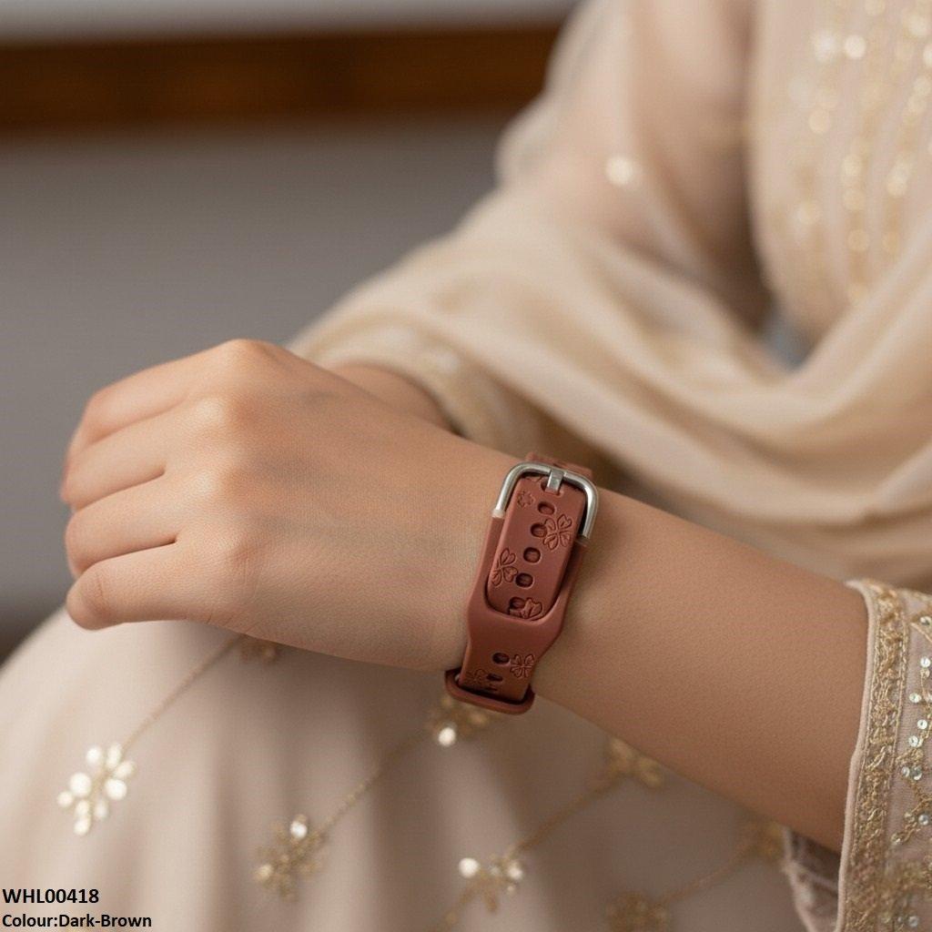 WHL00418 IWA Flower Rubber Strap Women's Watch - WHL