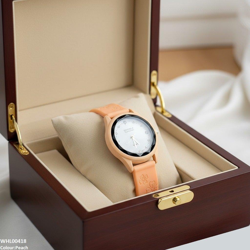 WHL00418 IWA Flower Rubber Strap Women's Watch - WHL