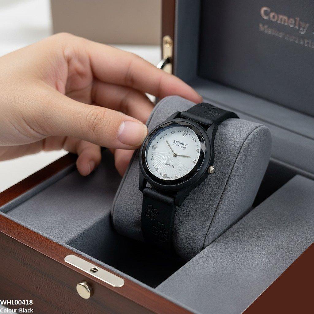 WHL00418 IWA Flower Rubber Strap Women's Watch - WHL