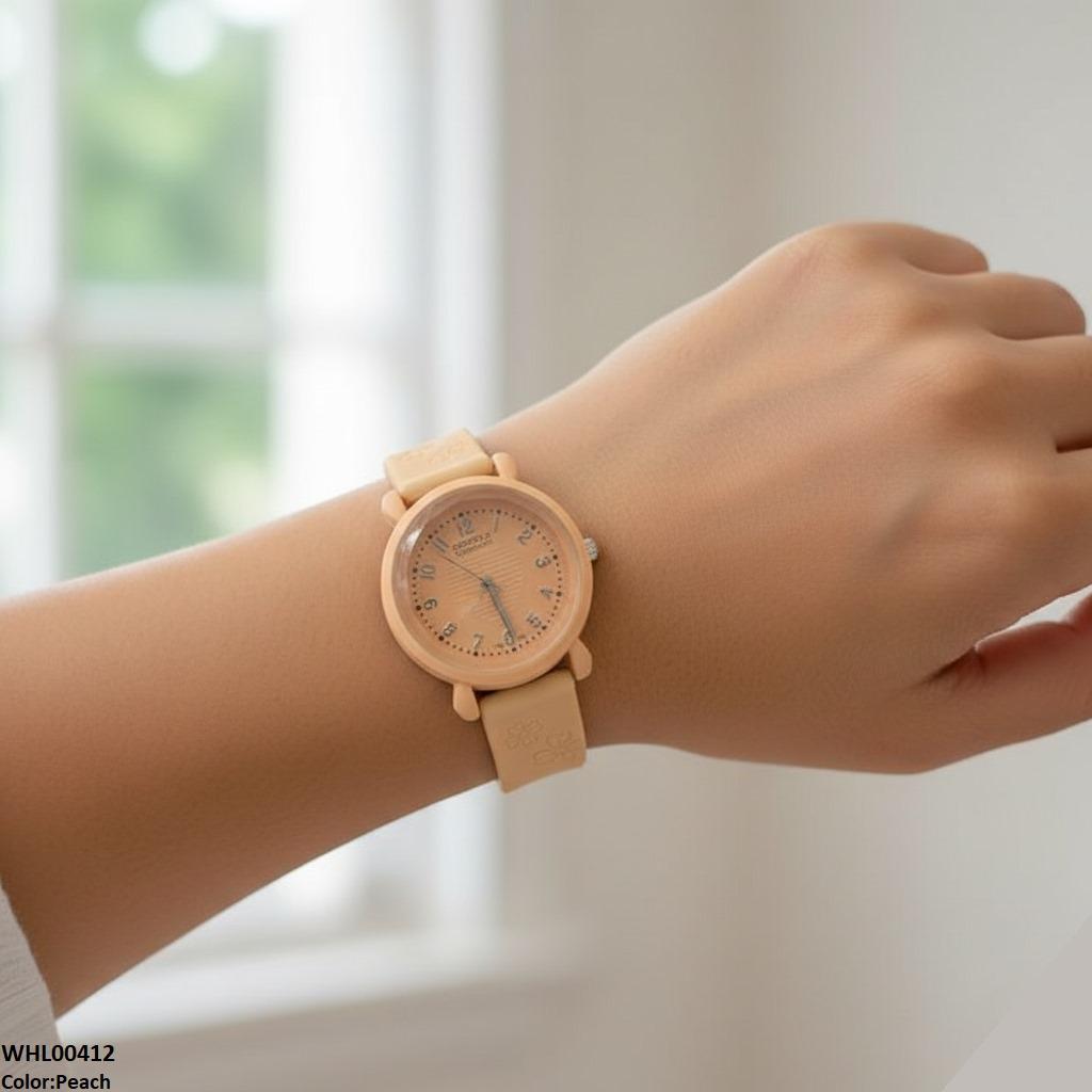 WHL00412 IWA Heart Dial Rubber Strap Women's Watch - WHL