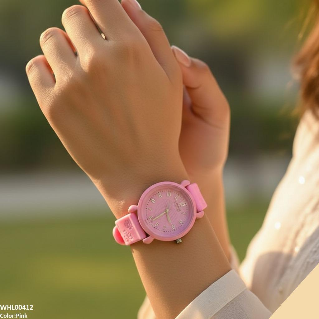 WHL00412 IWA Heart Dial Rubber Strap Women's Watch - WHL