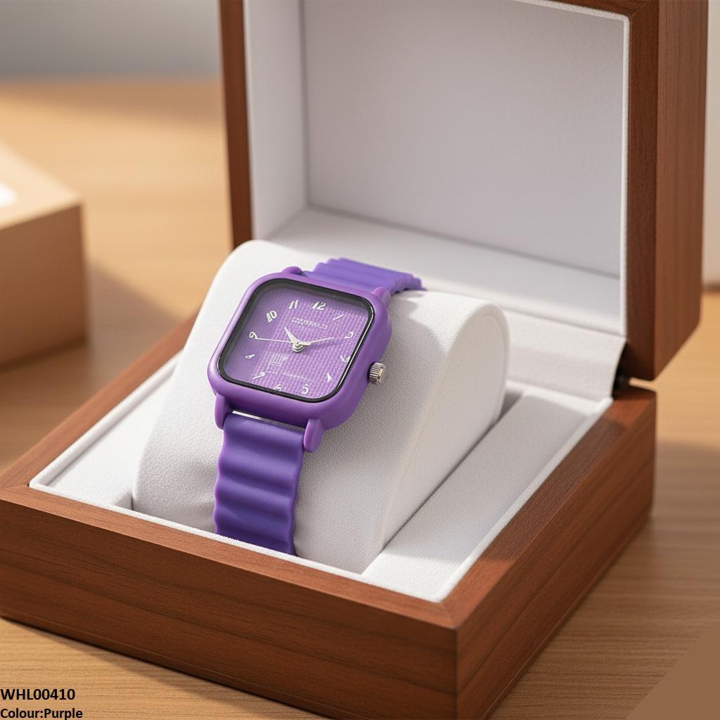 WHL00410 IWA Square Mini Box Dial Rubber Strap Women's Watch - WHL