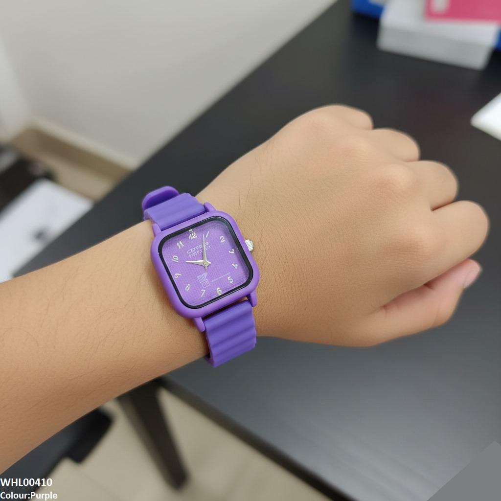 WHL00410 IWA Square Mini Box Dial Rubber Strap Women's Watch - WHL