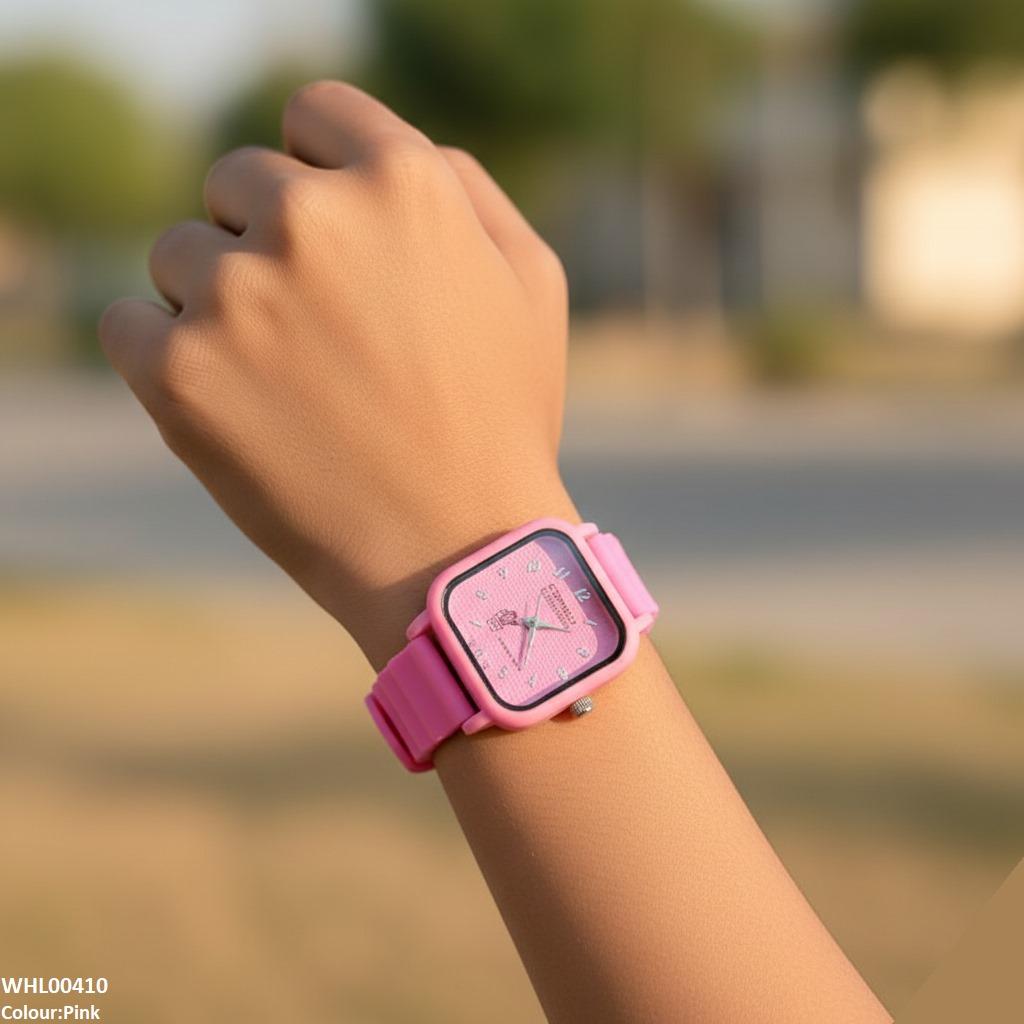 WHL00410 IWA Square Mini Box Dial Rubber Strap Women's Watch - WHL