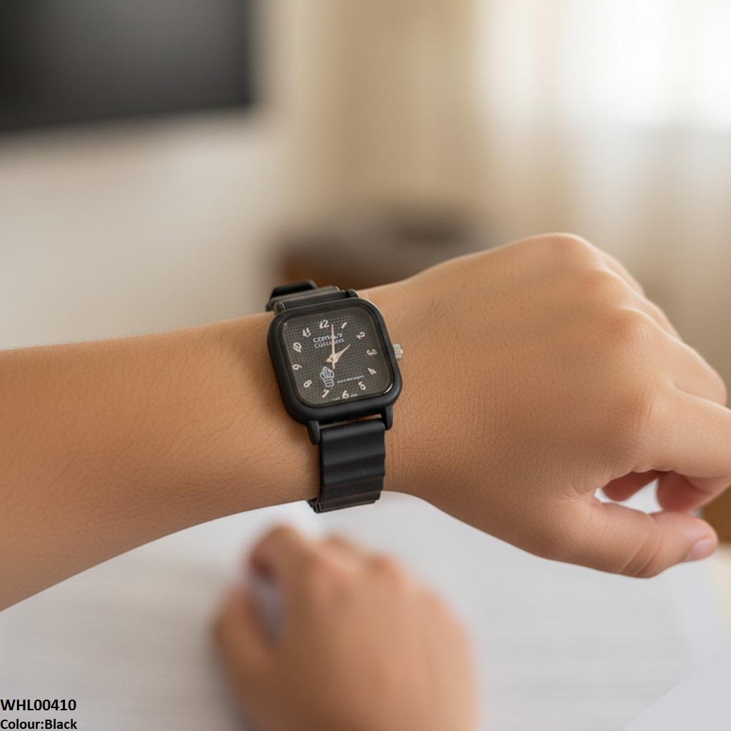 WHL00410 IWA Square Mini Box Dial Rubber Strap Women's Watch - WHL