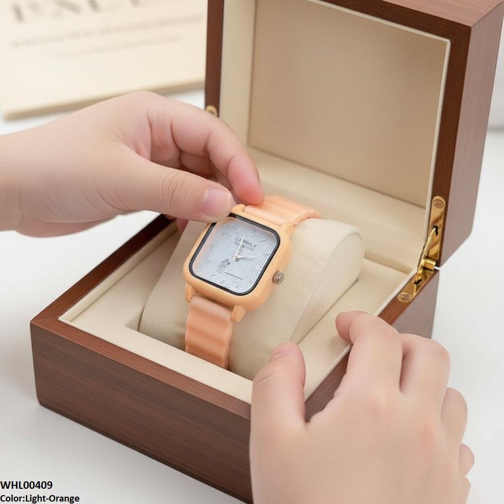 WHL00409 IWA Mini Square Dial Rubber Strap Women's Watch - WHL
