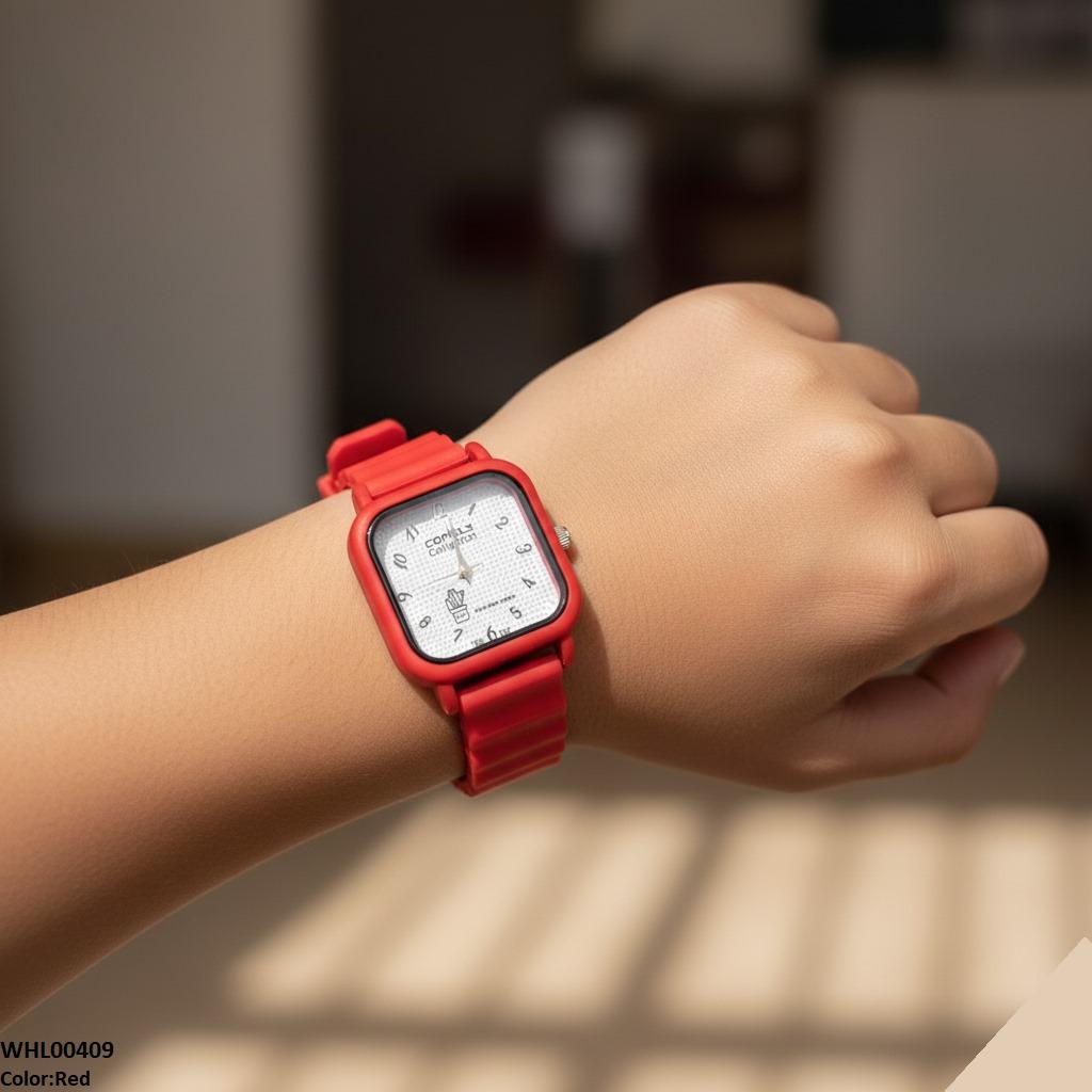 WHL00409 IWA Mini Square Dial Rubber Strap Women's Watch - WHL