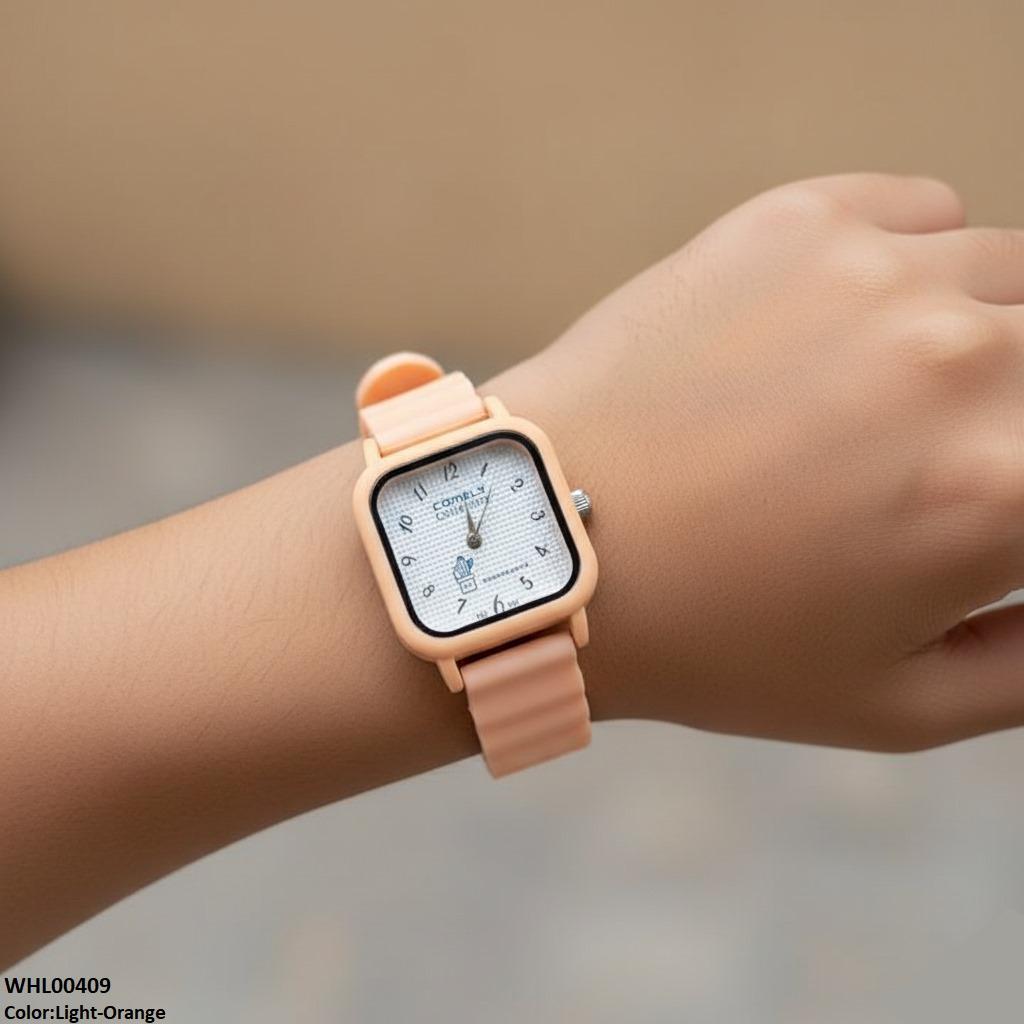 WHL00409 IWA Mini Square Dial Rubber Strap Women's Watch - WHL