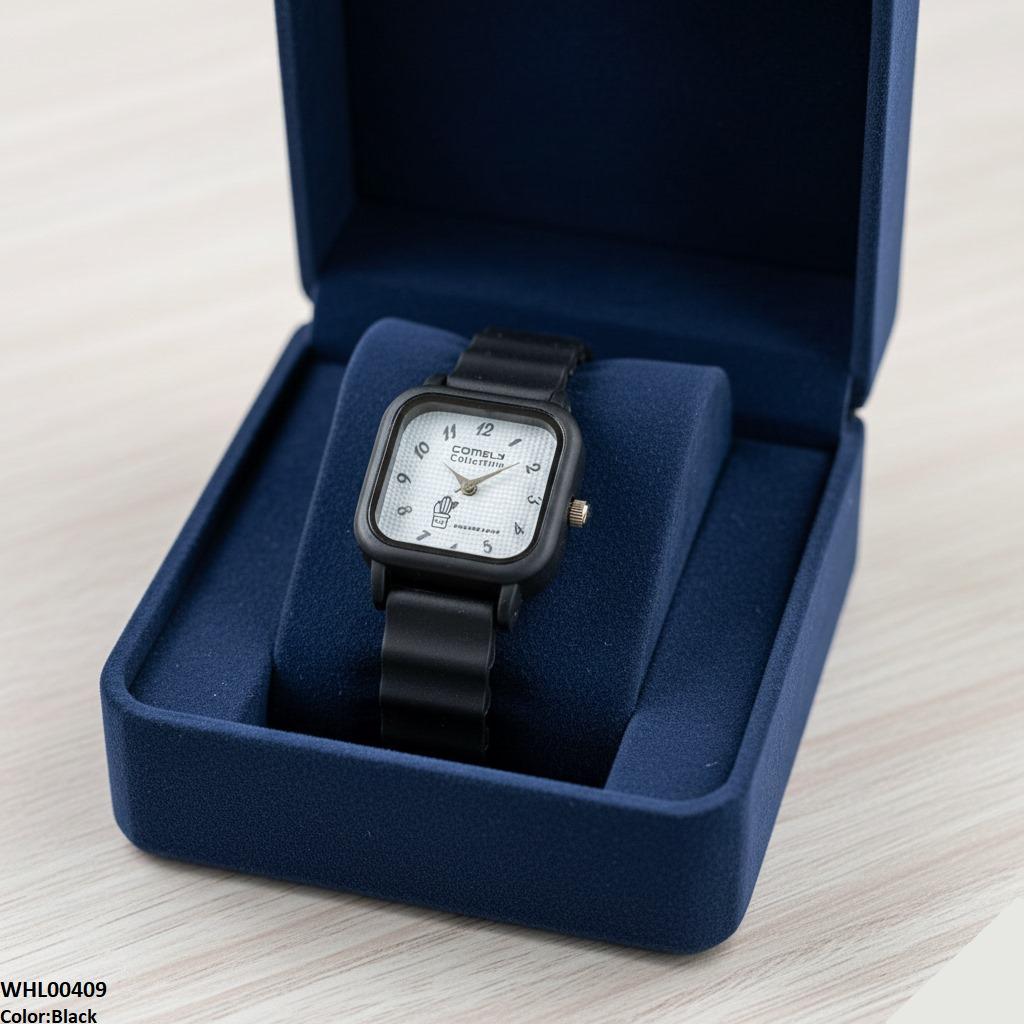 WHL00409 IWA Mini Square Dial Rubber Strap Women's Watch - WHL