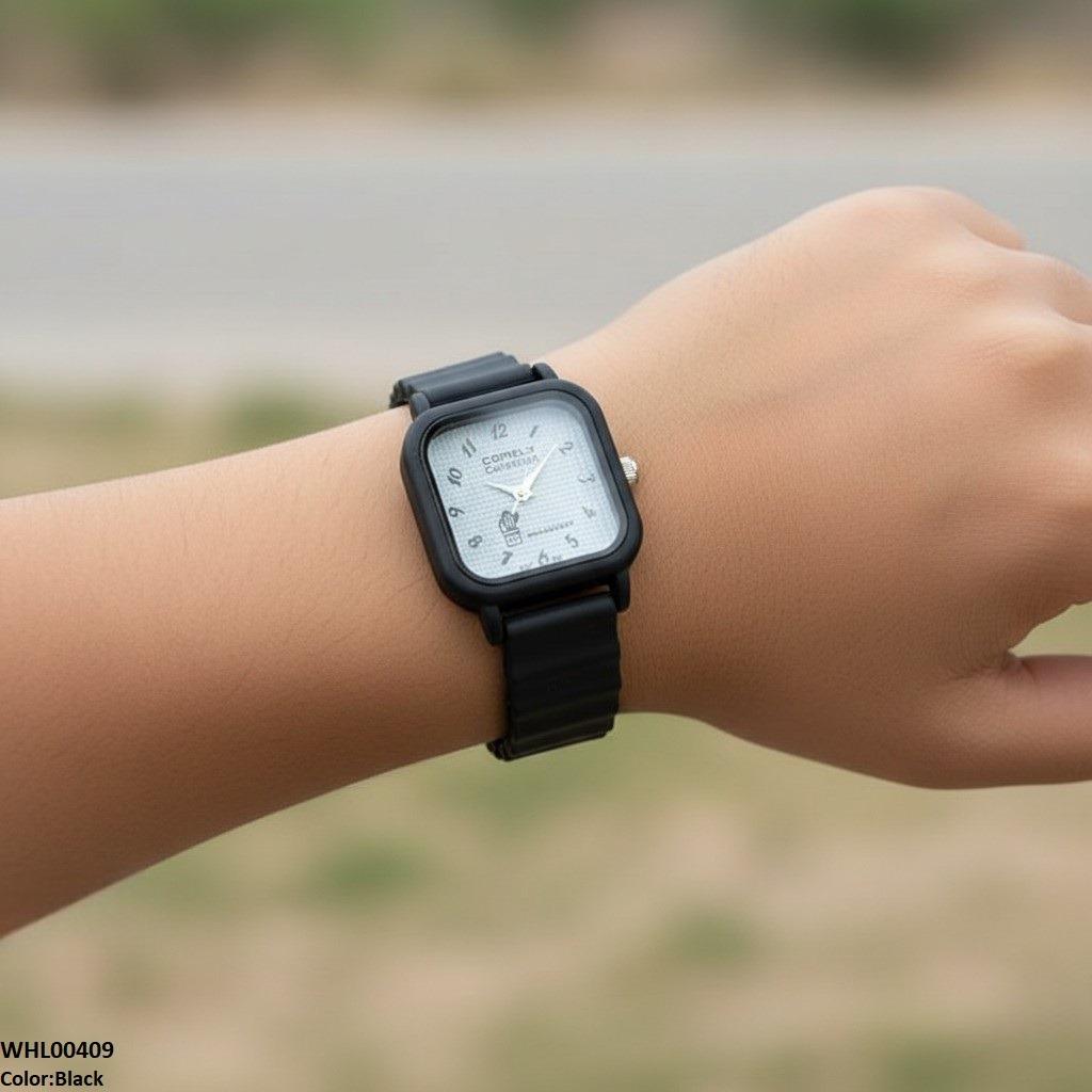 WHL00409 IWA Mini Square Dial Rubber Strap Women's Watch - WHL
