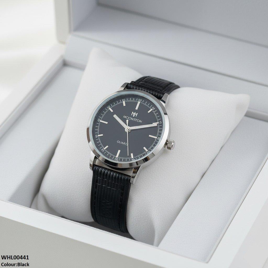 WHL00441 BWS Round Simple Dial Leather Strap Women's Watch - WHL
