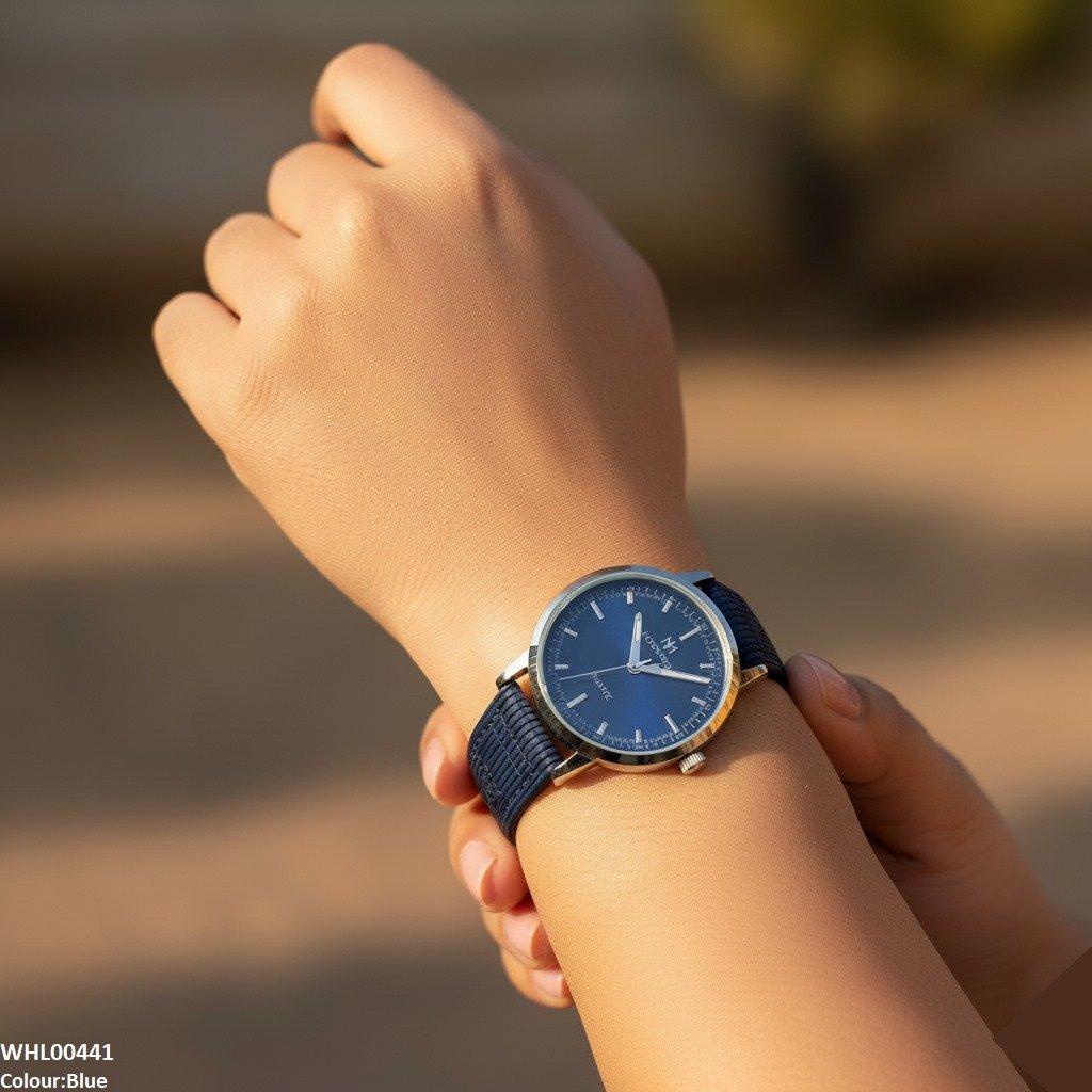 WHL00441 BWS Round Simple Dial Leather Strap Women's Watch - WHL