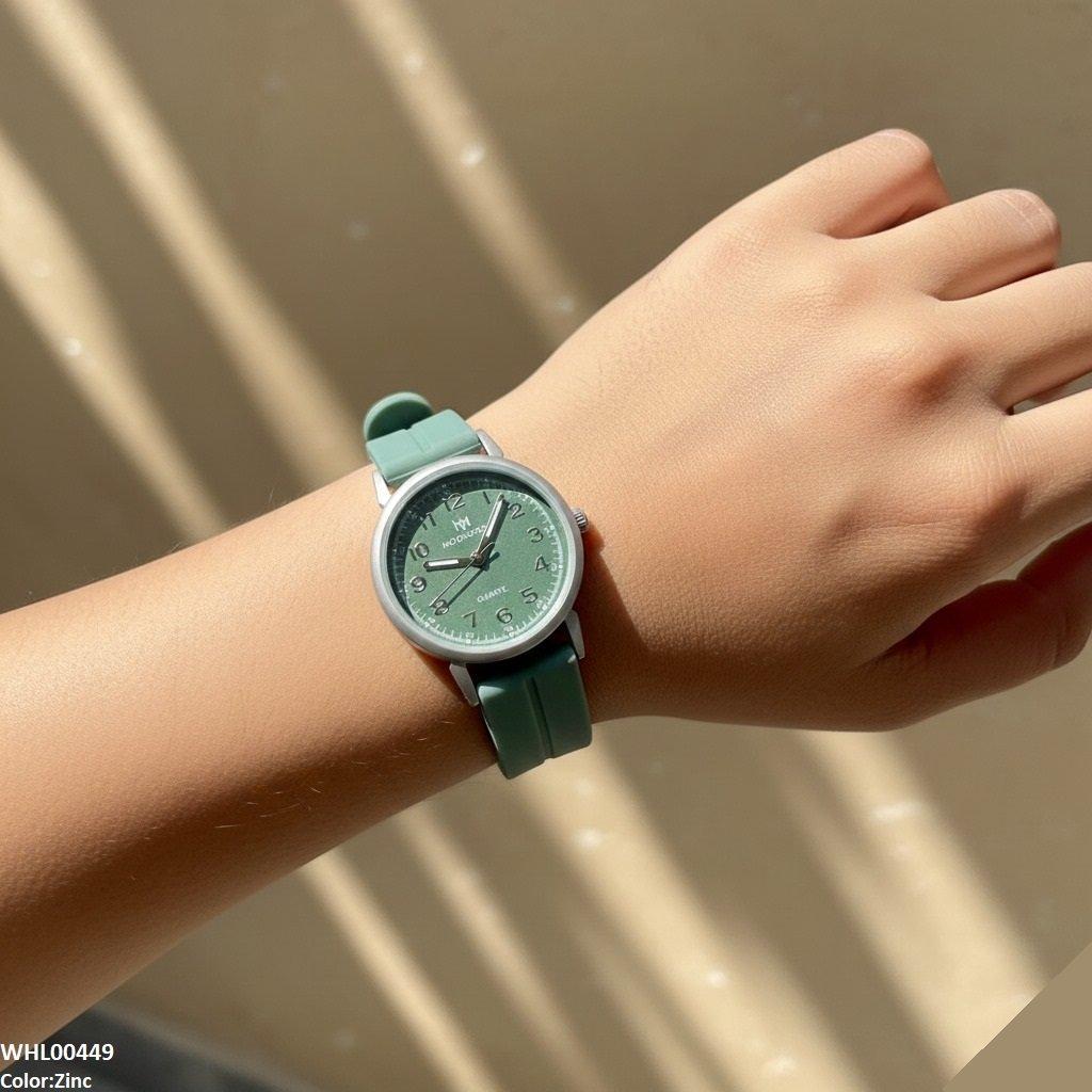 WHL00449  BWS Grey Bezel  Magnetic Rubber Strap Women's Watch - WHL