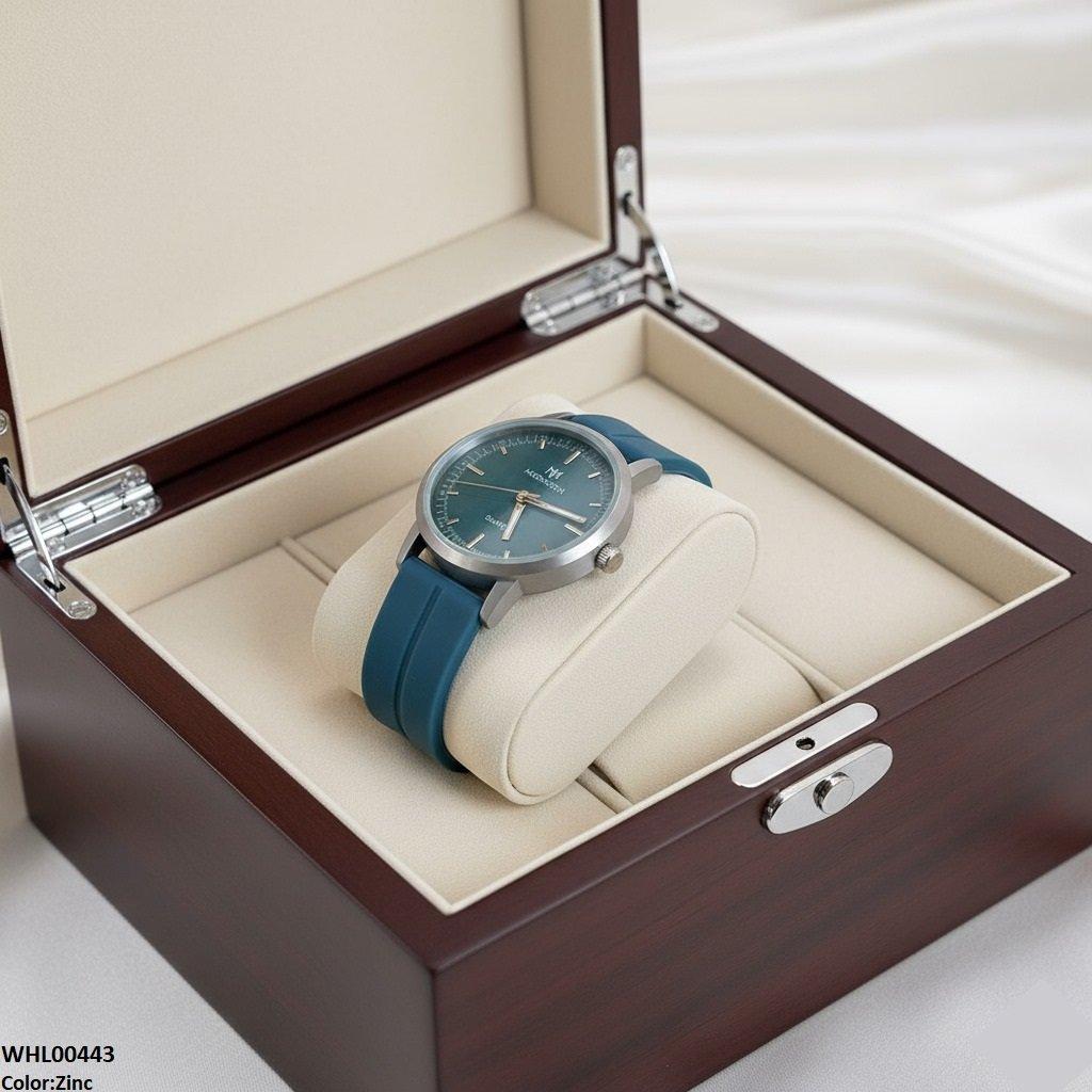 WHL00443 BWS Round Grey Bezel Magnetic Rubber Strap Women's Watch - WHL