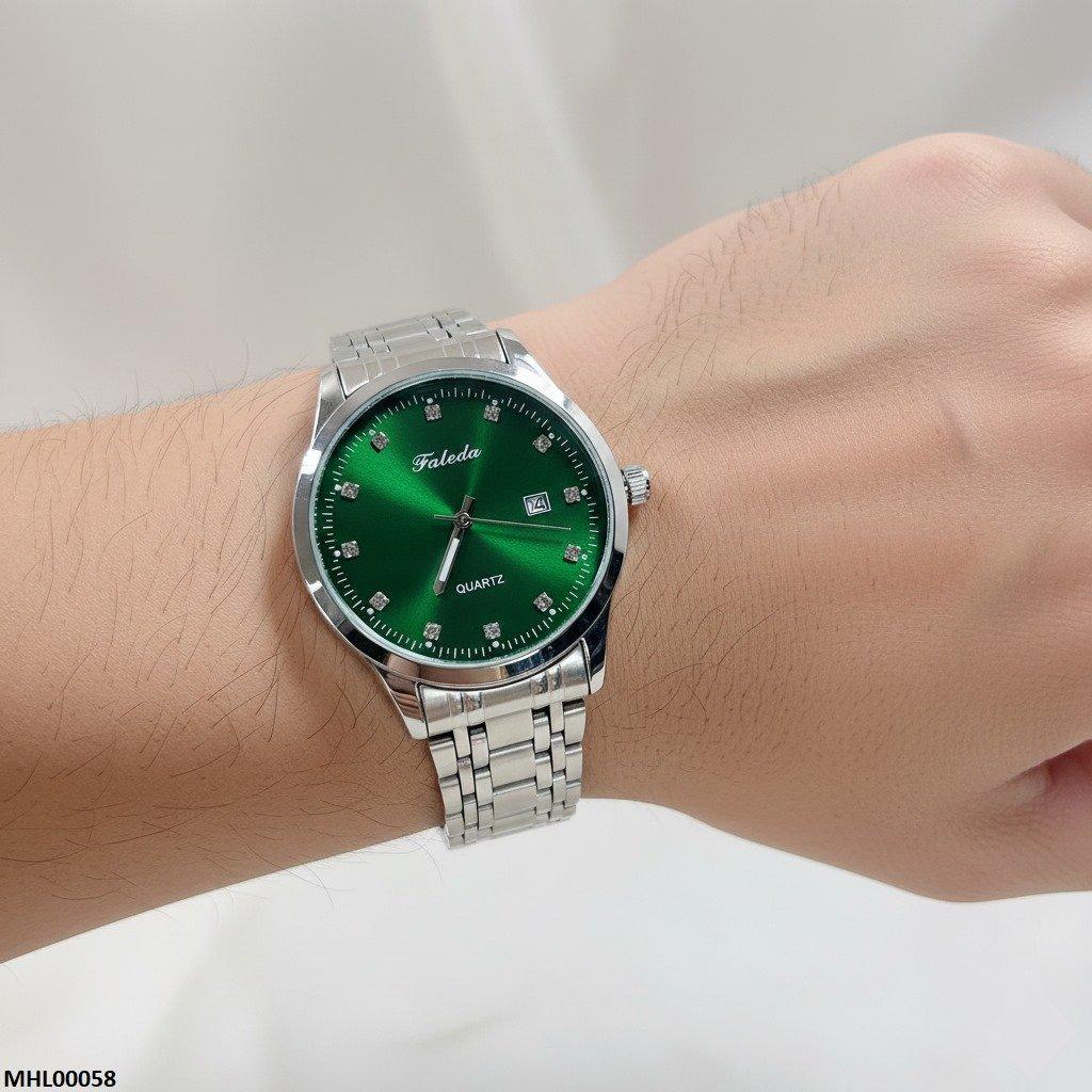 MHL00058 IWA Round Greenish Stone Dial Men's Watch - MHL