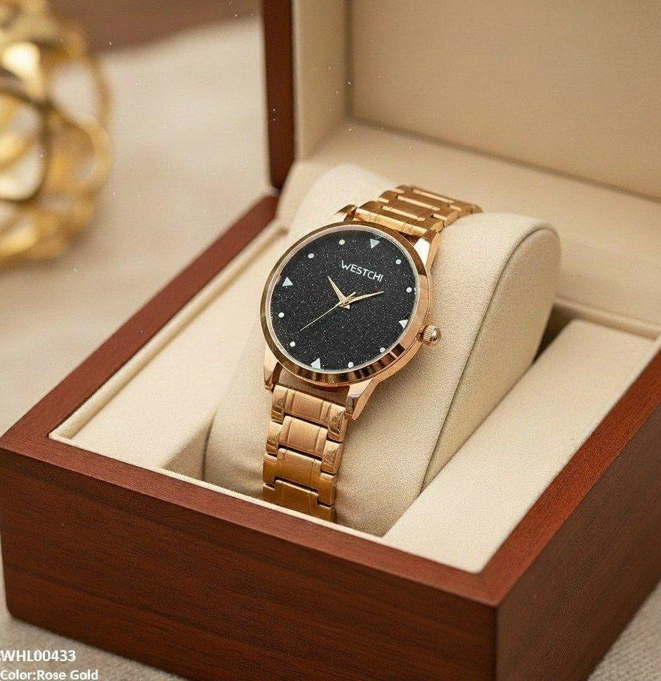 WHL00433 IWA Round Black Dial Women's Watch -