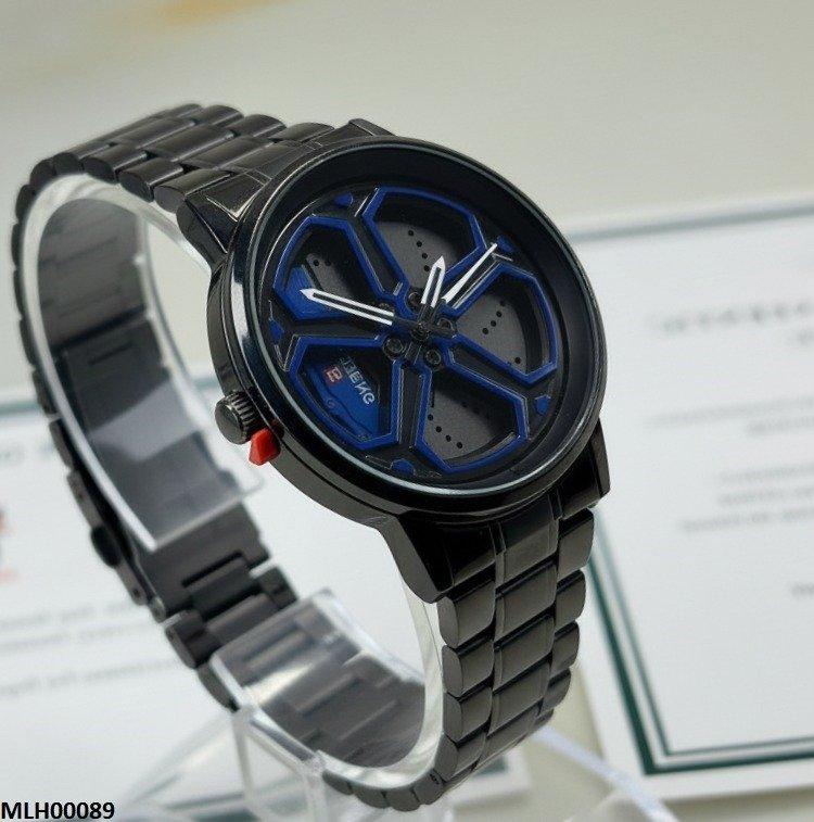 MHL00089 HWR Round Car Wheel Blue Rim Men's Watch - MHL